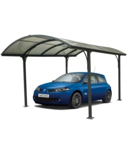 Carport auto in alluminio e policarbonato habrita "car 3048 alrp t" 1 posto 4,85x3,01x2,50 mt