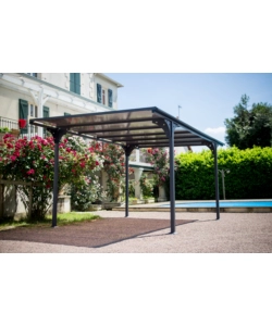 Carport auto in alluminio e policarbonato habrita "car 3050 altp t" 5,00x2,88x2,32 mt