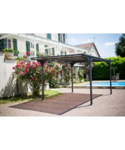 Carport auto in alluminio e policarbonato habrita "car 3050 altp t" 5,00x2,88x2,32 mt