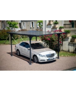 Carport auto in alluminio e policarbonato habrita "car 3050 altp t" 5,00x2,88x2,32 mt