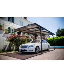 Carport auto in alluminio e policarbonato habrita "car 3050 altp t" 5,00x2,88x2,32 mt