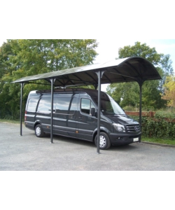 Carport auto in alluminio e policarbonato habrita "car 3676 alcc t" 1 posto 3,59x7,62x3,60 mt