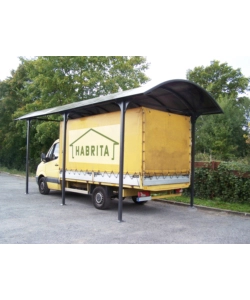 Carport auto in alluminio e policarbonato habrita "car 3676 alcc t" 1 posto 3,59x7,62x3,60 mt