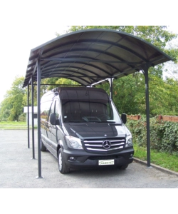 Carport auto in alluminio e policarbonato habrita "car 3676 alcc t" 1 posto 3,59x7,62x3,60 mt