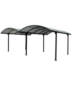 Carport auto in alluminio e policarbonato habrita 'car 6048 alrp t' 2 posti 4,85x5,90x2,50 mt