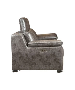 Divano 2 posti bellahome "giulia" con sistema relax, in ecopelle effetto invecchiato grigio 170x106x85 cm