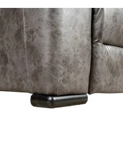 Divano 2 posti bellahome "giulia" con sistema relax, in ecopelle effetto invecchiato grigio 170x106x85 cm