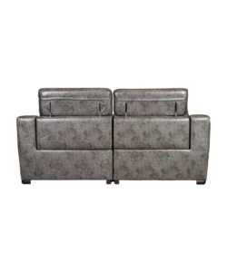 Divano 3 posti bellahome "giulia" con sistema relax, in ecopelle effetto invecchiato grigio 210x106x104 cm