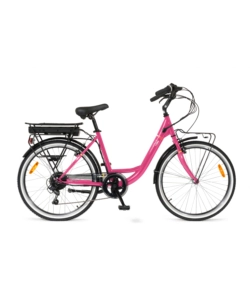 Bici elettrica i-bike 'city easy urban' 26' 45 km magenta