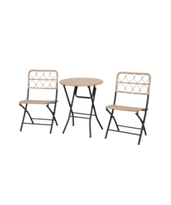 Set da giardino garden friend 'maui' in acciaio e polyrattan nero 2 sedie 1 tavolo