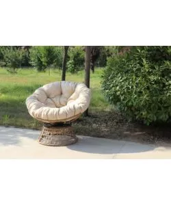 Poltrona da esterno girevole garden friend "bora bora" in acciaio e polyrattan 95x84x76 cm