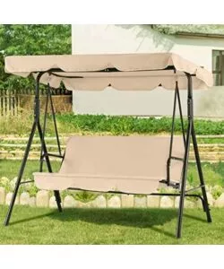 Dondolo da esterno garden friend "linear" 3 posti beige 170x110x153 cm