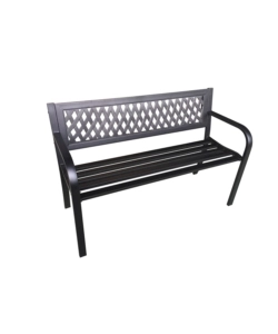 Panchina da giardino garden friend 'boulevard' in acciaio nero 120x50x75 cm