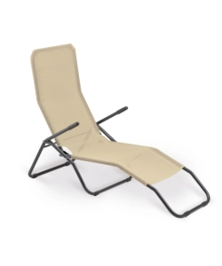 Sdraio da giardino garden friend 'formentera' in acciaio e textilene beige 57x140x96 cm