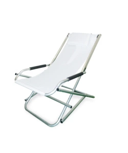 Sdraio da giardino garden friend 'elba' in alluminio e pvc bianco 60x97x70 cm