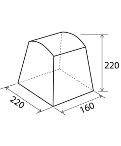 Tenda cucina da campeggio con tetto arcuato brunner "camp inn" 220x160x195/220 cm