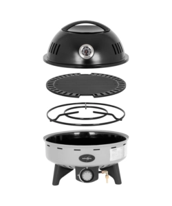 Barbecue a gas portatile brunner "devil bbqruiser ht 30" con griglia reversibile, ø47 cm