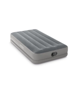 Materasso singolo gonfiabile intex "airbed dura-beam prestige mid-rise" con pompa usb incorporata grigio 99x191x30 cm