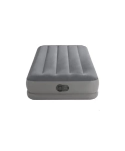 Materasso singolo gonfiabile intex "airbed dura-beam prestige mid-rise" con pompa usb incorporata grigio 99x191x30 cm