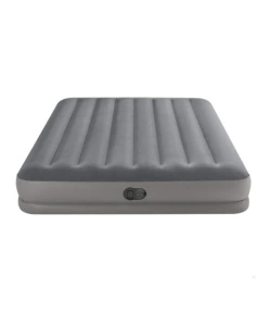 Materasso matrimoniale gonfiabile intex "airbed dura-beam prestige mid-rise" con pompa usb incorporata grigio 152x203x30 cm