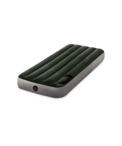 Materasso mezza piazza gonfiabile intex "airbed dura-beam standard downy" con pompa a pedale verde 76x191x25 cm