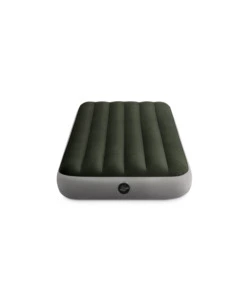 Materasso singolo gonfiabile intex "airbed dura-beam standard prestige downy" con pompa a batteria verde 99x191x25 cm