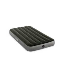 Materasso singolo gonfiabile intex 'airbed dura-beam standard prestige downy' con pompa a batteria verde 99x191x25 cm