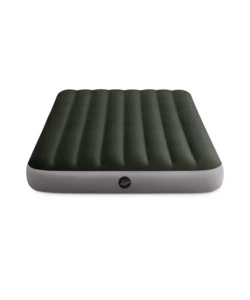 Materasso piazza e mezza gonfiabile intex "airbed dura-beam standard prestige downy" con pompa a batteria verde 137x191x25 cm