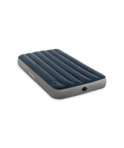 Materasso singolo gonfiabile intex 'airbed dura-beam standard downy' con pompa a pedale blu 99x191x25 cm