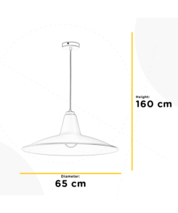 LAMPADARIO ONLI 'SOMBRERO' BIANCO DIAMETRO 65 CM, E27