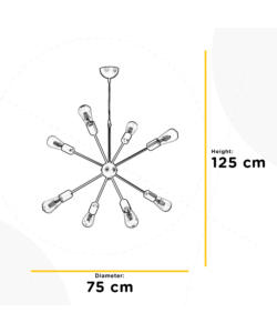 LAMPADARIO ONLI 'SATELLITE'NERO 8 LUCI, E27