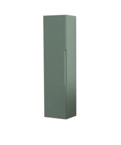 Colonna pensile sospesa decor bagno 'canaletto' con 1 anta colore verde salvia, 35x28x138 cm