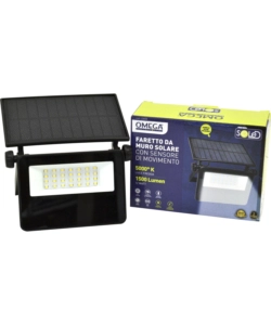 Faro da muro led solare crepuscolare, 12 w 5000 k