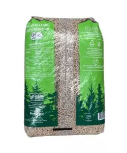 Sacco pellet in legno di abete certificato en plus a1 prodotto in trentino, 15 kg