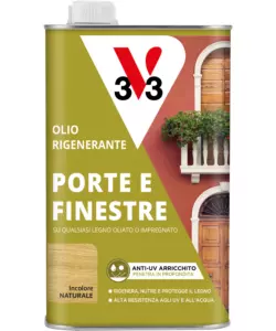 Olio rigenerante per porte e finestre v33 incolore, 1 lt