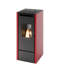 STUFA A PELLET CANALIZZATA PUNTO FUOCO 'CINZIA' ROSSO 10 KW