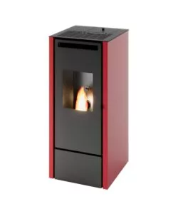 Stufa a pellet canalizzata punto fuoco 'cinzia' rosso 10 kw