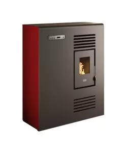 Stufa a pellet slim punto fuoco 'tina' rosso 4 kw