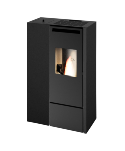 Stufa a pellet slim ermetica punto fuoco "pia" nero 9,9 kw