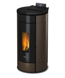 Stufa a pellet ermetica freepoint 'globe' moka 11 kw