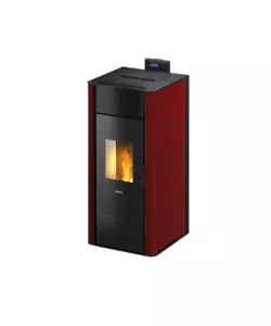 Termostufa a pellet ermetica freepoint 'tesis' bordeaux 22,4 kw