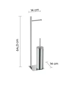 Piantana portarotolo e scopino wc gedy 'trilly' in acciaio inox cromato