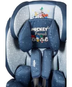 Seggiolino auto disney "mickey mouse" per bambini con altezza da 76 a 150 cm, ece r129