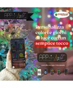 Luci led natale 100 led multicolore con telecomando e app, 10 metri