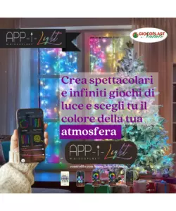 Luci led natale 100 led multicolore con telecomando e app, 10 metri