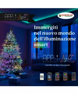 Luci led natale 100 led multicolore con telecomando e app, 10 metri