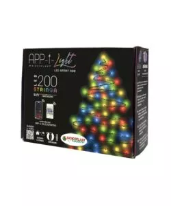 Luci led natale 200 led multicolore con telecomando e app, 15 metri