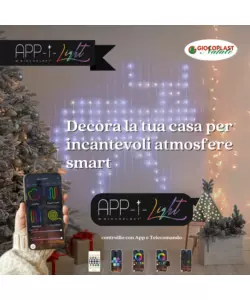 Tenda luminosa natale 400 led con telecomando e app, 2x2 metri