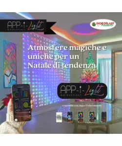 Tenda luminosa natale 400 led con telecomando e app, 2x2 metri