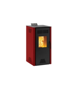 Stufa a pellet ventilata invicta 'adrano plus' rosso 7,3 kw